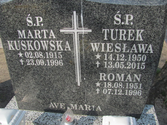 Wiesława Turek 1950 Ustka - Grobonet - Wyszukiwarka osób pochowanych