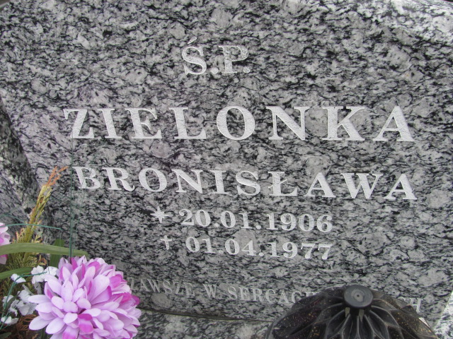 Bronisława Zielonka 1906 Ustka - Grobonet - Wyszukiwarka osób pochowanych