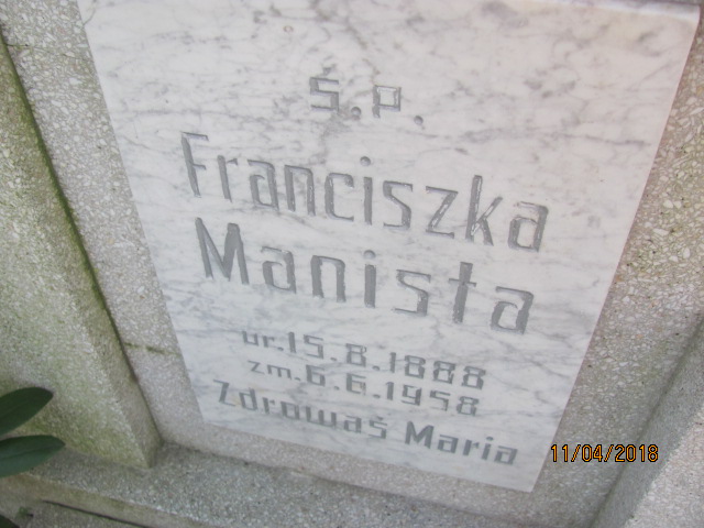 Franciszka Manista 1888 Ustka - Grobonet - Wyszukiwarka osób pochowanych