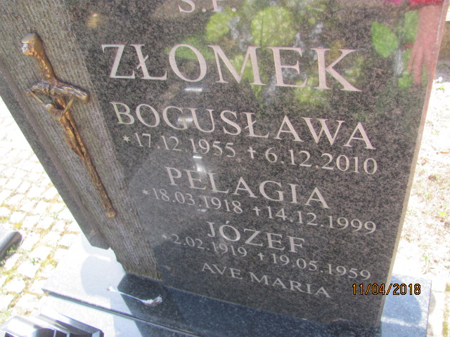 Pelagia Złomek 1918 Ustka - Grobonet - Wyszukiwarka osób pochowanych