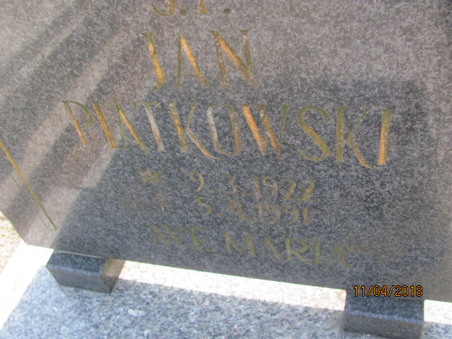 Jan Piątkowski 1922 Ustka - Grobonet - Wyszukiwarka osób pochowanych