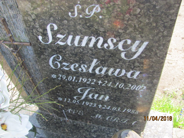 Czesława Szumska 1922 Ustka - Grobonet - Wyszukiwarka osób pochowanych