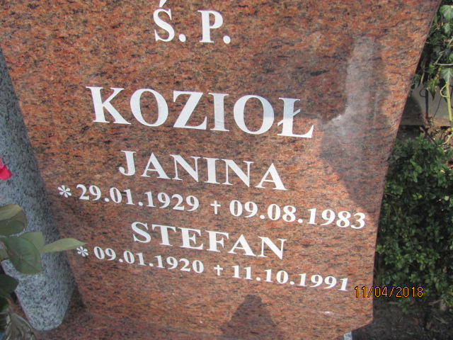 Janina Kozioł 1929 Ustka - Grobonet - Wyszukiwarka osób pochowanych
