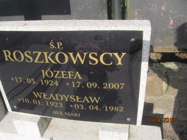 Józefa Roszkowska 1924 Ustka - Grobonet - Wyszukiwarka osób pochowanych