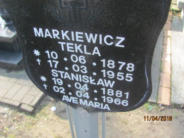 Tekla Markiewicz 1878 Ustka - Grobonet - Wyszukiwarka osób pochowanych